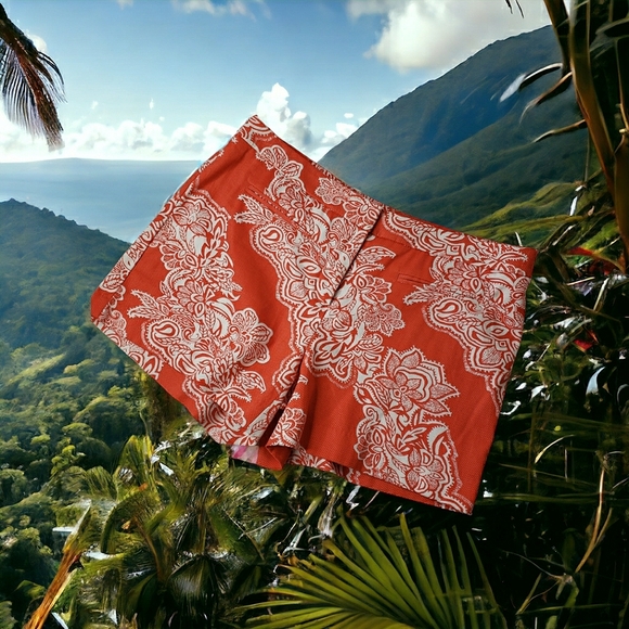 Willi Smith Cotton Pique Abstract Floral Coastal Spring Summer Botanical Shorts - Picture 14 of 14